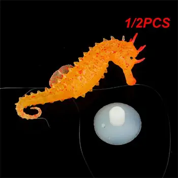 1/2PCS Mesterséges hippocampus Ragyogás sötét tengerben Ló Lakberendezés Tartály dekoráció Éjszakai világító kreatív világító csikóhal