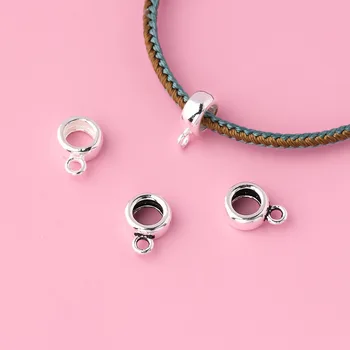 100% valódi sterling 925 ezüst átmenő lyukú szeptális összekötő gyűrűk gyöngy DIY anyag kiegészítő karkötő nyaklánchoz