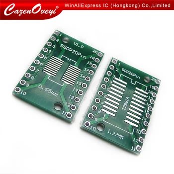 10db / tétel SOP20 SSOP20 TSSOP20 DIP20-hoz Pinboard SMD DIP adapter 0,65 mm / 1,27 mm - 2,54 mm DIP tűmagasságú PCB kártya átalakító