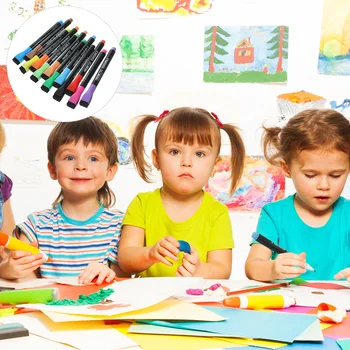 12Db színes táblajelölők Iskolai tábla tollak Száraz törlés készítők Gyermekek festő tollak