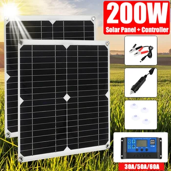 200W USB rugalmas napelem napelemes napelemes rendszer 30A / 50A / 60A napelemes töltésvezérlővel telefontöltő készülékhez