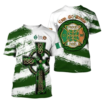 2023 Nyár Új nyomtatott ír kelta férfi és női póló, egyedi név rövid ujjú uniszex ing, Harajuku Large Casual Sty