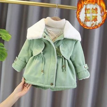 2023 Télikabát lányoknak kabát divat hajtóka gyermek felsőruházat széldzseki vastagodás meleg kisgyermek lány ruhák születésnapi ajándék