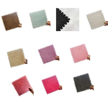 2024 Új 1db reteszelő habszőnyeg egyszínű bolyhos plüss szőnyeg puzzle padlólapok