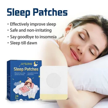 24PCS Alvássegítő tapaszok Álmatlanság kezelés Szorongás enyhítése Fejfájás Neuraszténia Nyugtató tapaszok Testpihentető segítség Alvás