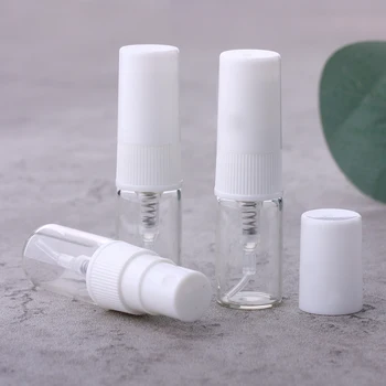 2ml Mini újratölthető parfümös palackok Fehér spray-palackok Hordozható transzpráns üvegcsövek parfümminta teszterhez