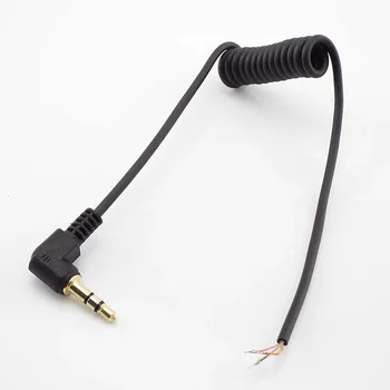 3.5mm apa 3 pólusú jack audiokábel derékszögű DIY fejhallgató rugós huzal vonal szál fülhallgató karbantartás javító huzalkábel