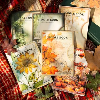 30 lap Dzsungel könyvsorozat Vintage növény Juharlevél anyag Papír kreatív DIY folyóirat kollázs dekoráció Írószerek