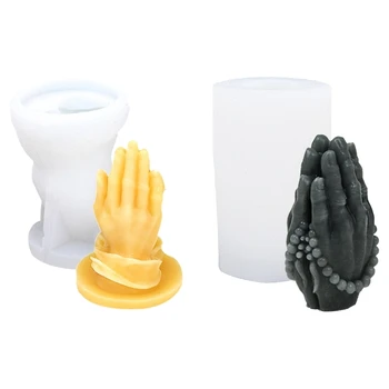 3D Hands Foldedh szilikon penész Buddhas gyöngyök kézi penész kézzel készített illatos készítés penész szappanforma imához
