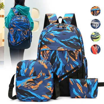 3db/set Férfi hátizsákok középiskolai táskák nőknek 2023 fiúk egy váll nagy diák utazási hátizsák férfi iskolatáska zsák mochila