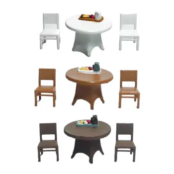3x 1/64 Asztali szék szett Homokasztal elrendezés Dekoráció Diorámák gyűjtemények Vonat Vasút S nyomtáv Miniatűr jelenetek Diorámák dekoráció