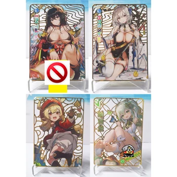4 Modellek Azur Lane Genshin fém kártyák IJN Taiho HMS Sirius Klee Nahida DIY ajándékjátékok Kawaii játék Anime gyűjtemény kártyák