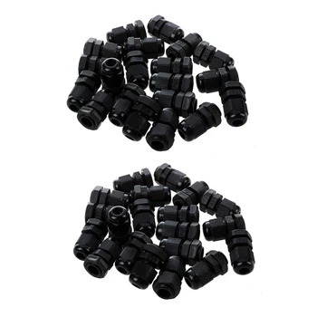 40 darab Fekete műanyag vízálló tömszelence csatlakozó PG7