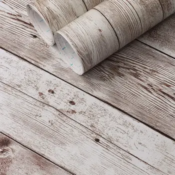 45cm Tapéta PVC fali matricák Öntapadós nagy tekercs DIY vízálló Öreg fa gabona bútorok Lakberendezés