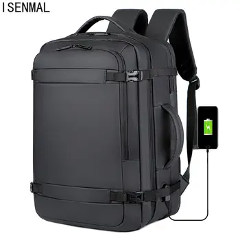45L nagy kapacitású multifunkcionális, bővíthető újratölthető kézi hátizsák férfi vízálló üzleti utazási számítógépes hátizsák