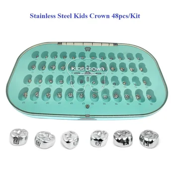 48PCS Shinhung Dental Kids Crown felső elsődleges moláris korona Alsó ideiglenes fogak korona gyermekeknek Fogászati gyerekek fogkoronák