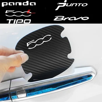 4db szénszálas autós kilincsvédő matrica Fiat 500 500X 500L Punto Bravo Panda Tipo