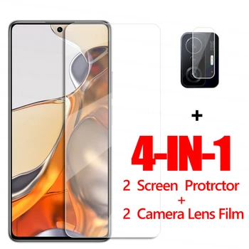 4IN1 átlátszó üveg Xiaomi 11T Pro üveg képernyővédő fóliához Xiaomi 11T Pro telefon Edzett üveg Xiaomi 11T 10T Pro 11 Lite
