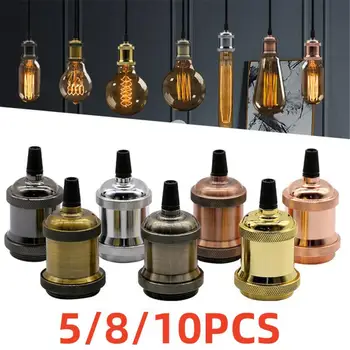 5/8/10db Vintage Retro Edison lámpa E27 foglalat függő lámpák izzó foglalat csavaros alap alumínium könnyű ipari retro lámpatartó