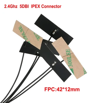 5PCS WIFI belső antenna 2.4Ghz FPC 5dBi IPX IPEX csatlakozó Omni antenna WLAN rendszer IEEE 802.11 B / g / n
