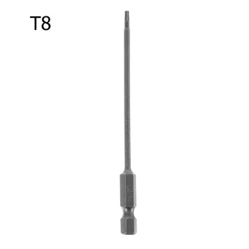 6,35 mm-es mágneses Torx csavarhúzó bit ötvözött acél hatlapú bitek meghajtó Szabotázsbiztos biztonsági fúró T8/T10/T15/T20/T25/T27/T30/T40