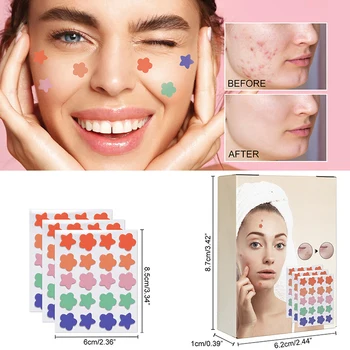 60db/3sheet Star Pimple Patch Acne Színes láthatatlan pattanások eltávolítása Bőrápoló matricák Y2k korrektor arcfolt szépség smink eszköz