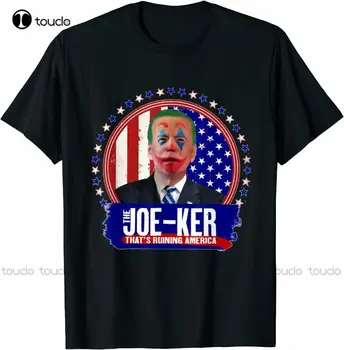 A Joe-Ker, aki Amerika fut Anti Biden vicces póló Xs-5Xl Új fehér ingek férfiaknak Custom Aldult Tini Unisex XXS-5Xl