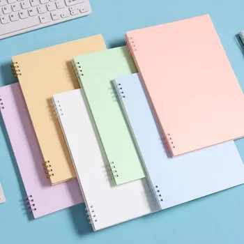 A5/B5 Morandi notebook egyszínű tervező Jegyzettömb tekercs spirál Laza lapú notebook Basic 60 oldalas írópapír Napló Írószerek