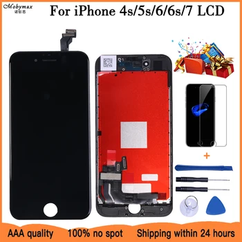 AAA LCD kijelző iPhone 4s 5S 6 6S 7 modulhoz érintőképernyős üveg digitalizáló csere iPhone 8 készülékhez LCD képernyő szerelvény javítása