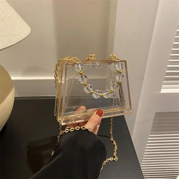 akril női táska lánccal vállpénztárca női doboz kézitáska 2020 divat luxus designer táska pezsgős estélyi kuplungtáska