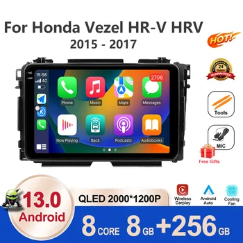 Android 13 Honda Vezel HR-V HRV HR V 2015 - 2017 autórádió Multimédia videó lejátszó Carplay navigáció GPS szám 2din 2 din BT