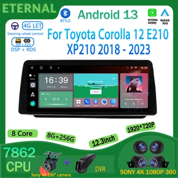 Android autórádió Toyota Corolla 12 E210 XP210 2018 - 2023 multimédiás videolejátszó navigáció GPS nem 2Din DVD Carplay 4G BT