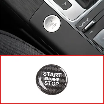 Autó belső szénszálas motor Start Stop gomb fedél burkolat Tartozékok A4L A5 A6L A7 Q3 Q5 Q5L Q7 2010-2019