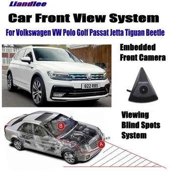 Autó első LOGO grill kamera VW GOLF-hoz Bora Jetta Touareg Passat nem hátrapillantó parkoló CAM széles látószögű