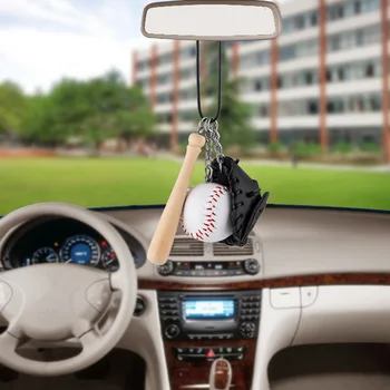 Autó medál baseball kesztyű denevér függő medál díszek autó belső visszapillantó tükör dekoráció lóg kárpit autó stílus