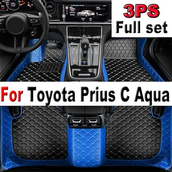 Autó padlószőnyegek Toyota Prius C Aqua NHP10 2012~ 2019 szőnyegek szőnyegek Luxus bőrszőnyegek szőnyegek Autó kiegészítők 2013 2014 2015 2016