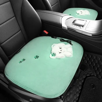 Autó rajzfilm plüss fűtött üléspárna téli üléspárna Szigetelési kellékek USB autósülés párna autós üléshuzat