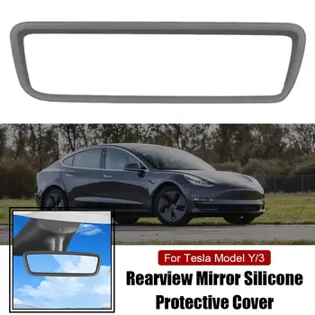  autó szilikon védőburkolat a Tesla Model 3 / Y visszapillantó tükörhöz Szilikon élvédő keret Auto Protect tok tartozék I4P2