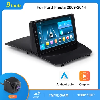 Autórádió Ford Fiesta 2009-2014 multimédia Android 10 GPS navigáció 4G WIFI Carplay Android Auto 2 Din Nincs DVD-lejátszó