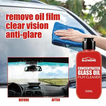 Autóüveg olajfólia eltávolító automatikus üveg Vízfolt eltávolítása Autó ablaktisztító folyadék szivaccsal Törölköző autó Szélvédő tisztító