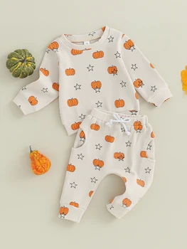 Baby 2Db Halloween jelmezek Ghost Print kapucnis pulóver nadrág szett kisgyermek ruhák