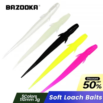 Bazooka Soft Loach Lure Set szilikon csalik Shad Easy Shiner Mesterséges horgász Wobblers Ponty Sügér Csuka Jighead Jigging Head