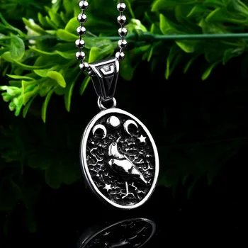 Beier 316L rozsdamentes acél Norvég vikingek medál amulett skandináv Odin szimbólum mítosz Pogány madár nyaklánc ékszerek LP357
