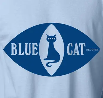 BLUE CAT Records Póló Trojan Ska Jazz Funk Soul Vinyl Label S-6XL Póló