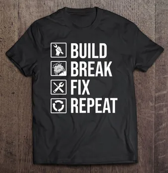 Build Break Fix Repeat Off Roading Overlanding póló Koreai stílusú póló Férfi blúzok Ingek Alapvető grafikus pólók