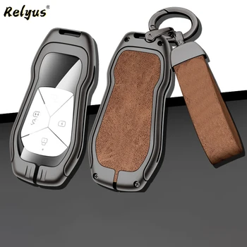 Cinkötvözet bőr autós kulcstok tok fedél Xpeng p5 g3i p7 g9 fémvédő héj kulcstartó kulcs nélküli táska automatikus tartozékok