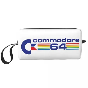 Commodore 64 Retro logós sminktáska tasak Vízálló kozmetikai táska utazási piperecikkek Kis sminktasak tároló pénztárca nőknek