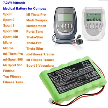 CS 1800mAh akkumulátor Compex Medi Compex, Ports Tens, Sport 3, Sport 400, Fitness Tens, Top Fitness, Medicompex, Sport 2