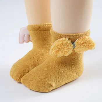Csecsemő baba meleg zokni 1 2 3 év kisgyermekek fiúk lányok zokni hercegnő zokni oldal aranyos rajzfilm cings dekoráció padlózokni