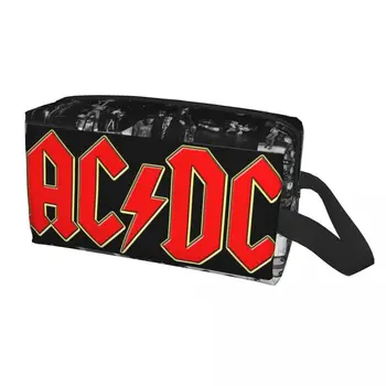 Custom AC DC Travel kozmetikai táska nőknek Vintage heavy metal rock smink piperecikkek rendszerező Női szépség tároló Dopp készlet